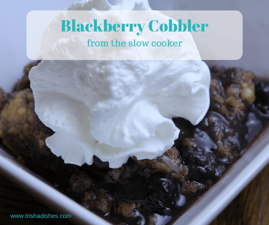 You only need a handful of ingredients to make this super easy slow cooker Blackberry Cobbler.
