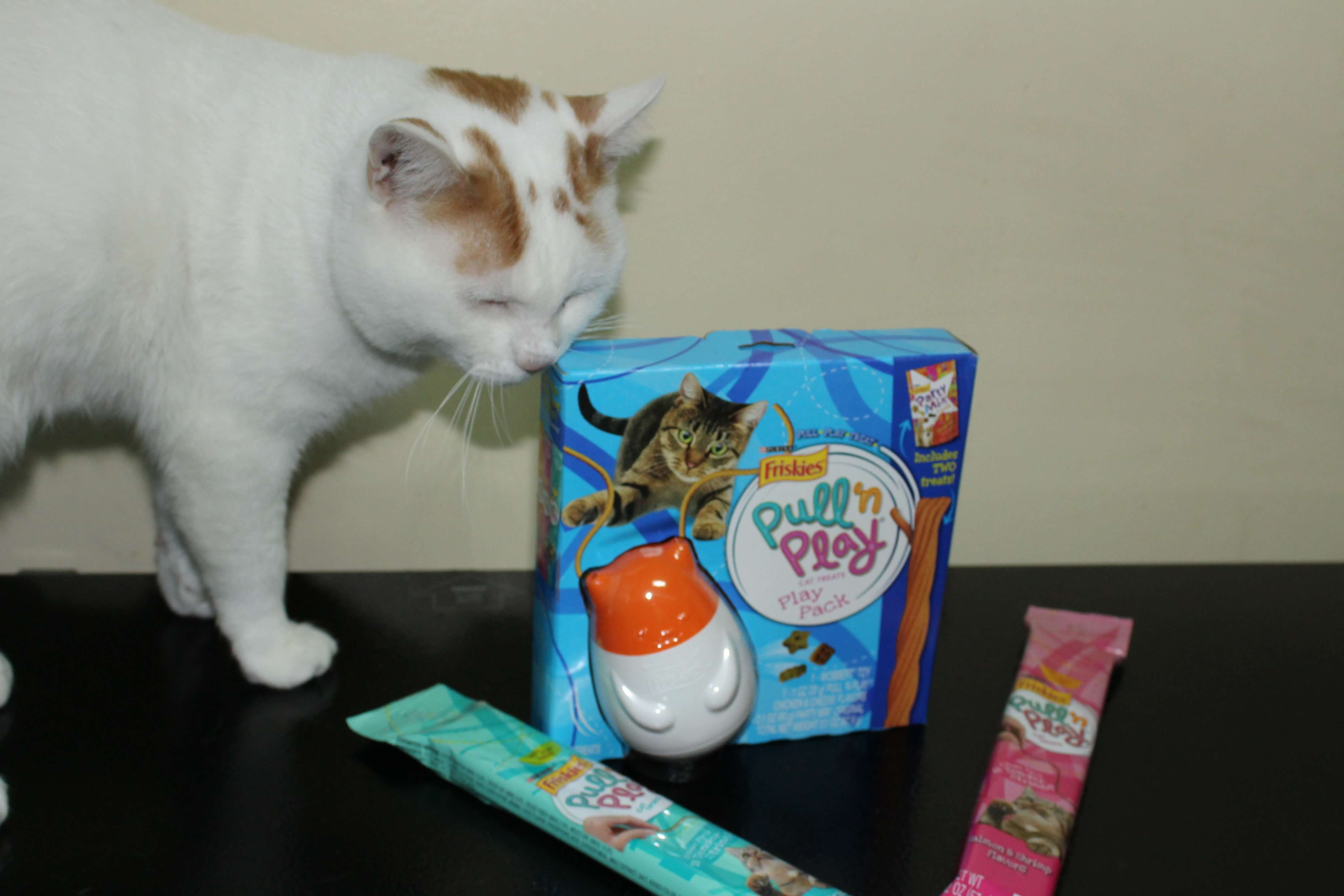 My cats just love the Friskies Pull N Play wobblert.