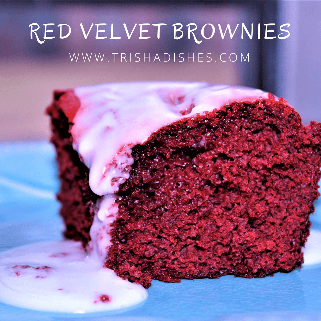 Red Velvet Brownies made with red velvet cake mix! Couldn't be any easier!