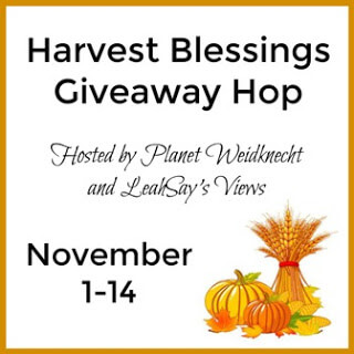 Welcome to the Harvest Blessings Giveaway Hop where 34 bloggers have gathered to celebrate blessings by giving you the opportunity to enter giveaways and win fabulous prizes! Good Luck!